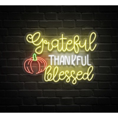 Grateful Thankful Blessed Neon Sign