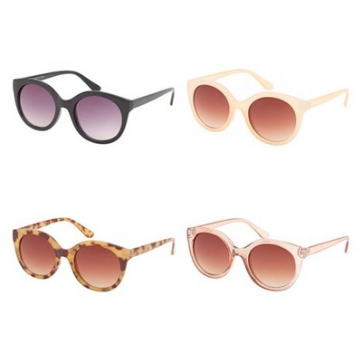 Rose Crystal Color Women's Sunglasses w/Round Cat Eye Lens