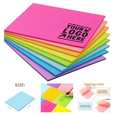 8 x 6 Inch 35 Sheets Bright Color Sticky Note Pad