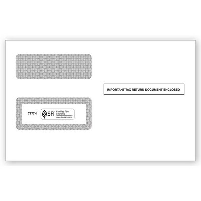 Envelopes, Double-Window, Gummed Flap for 2-Up 1099 Forms