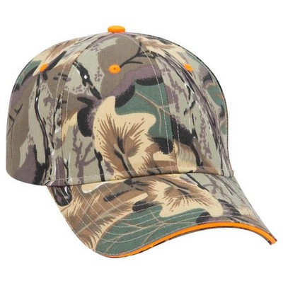 Otto Camouflage Low Pro Baseball Cap w/Sandwich Visor