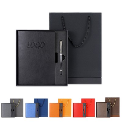 A5 Leather Notebook Pen Gift Set