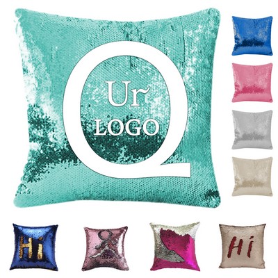 Two-Color Sequin Cushion Cover