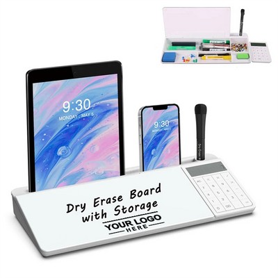 Desktop Glass Whiteboard with Calculator