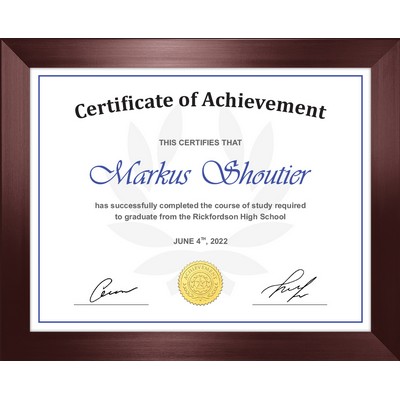 Borden 11"x14" Certificate Frame (Mahogany) 13"x16"