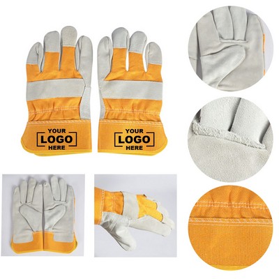 Yellow Suede Leather Work Gloves