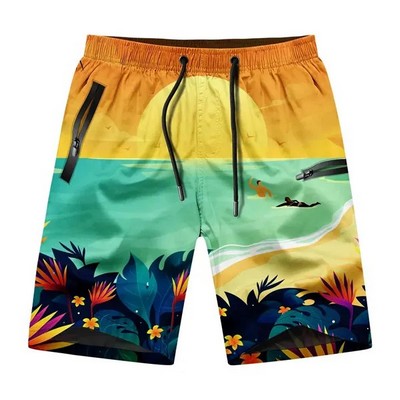 Quick Dry Summer Beach Board Shorts with 2 Pockets (Full Col