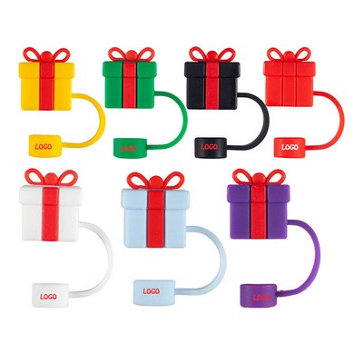 Silicone Straw Covers Cap Christmas