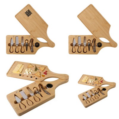 7 Pieces Bamboo Cheese Cutting Board Set