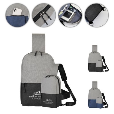 Dual-Tone Crossbody Sling Backpack