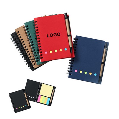 Notebook with Sticky Notes & Flags & Pen