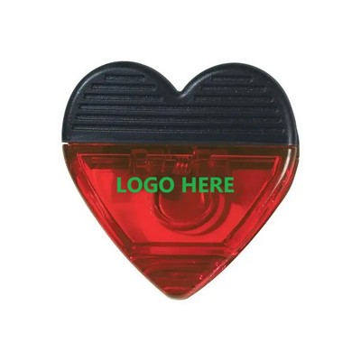 Translucent Red Heart Shape Magnetic Memo Clips