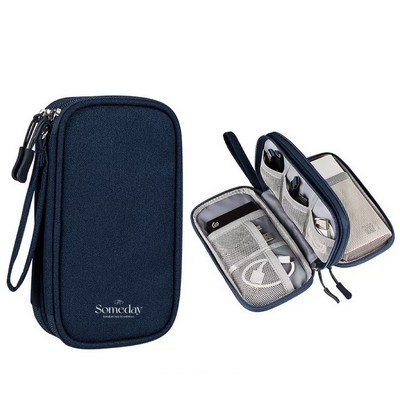 Double Layer Electronic Accessories Organizer Pouch