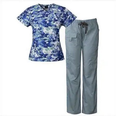 Medical Scrub Floral Print Uniform