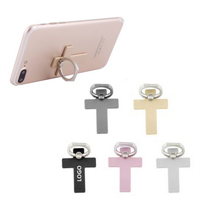 Cross Metal Phone Ring Grip Stand with 180 Degree Adjustable Design