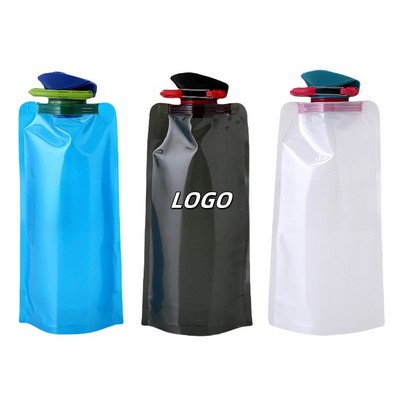 23Oz Collapsible Water Bottles W/ Carabiner