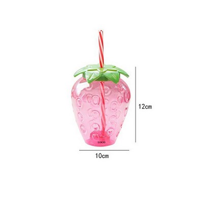 16oz Plastic Fruit Bottle w/ Straw