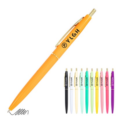 Plastic Click Pen With Clip