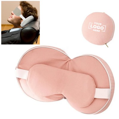 2-in-1 Travel Pillow with Eye Mask Combo