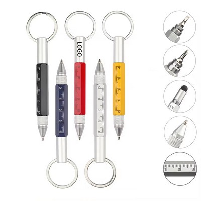 Multi-function Ballpoint Pen with Screwdriver Keychain Ruler