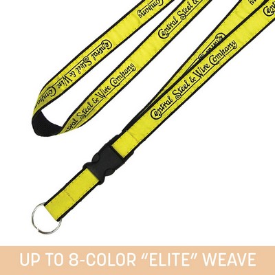 3/4" Woven Detachable Lanyard w/ Split Ring - "Elite" Weave