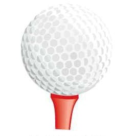 Golf Ball & Tee Promotional Magnet w/ Strip Magnet (2 Square Inch)