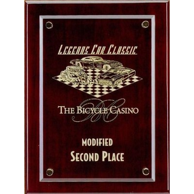 Piano Finished Plaque w/Beveled Glass Top (9"x12")