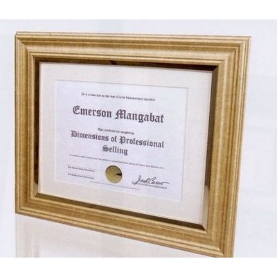 Gold Wood Core Certificate Frame - 11x14