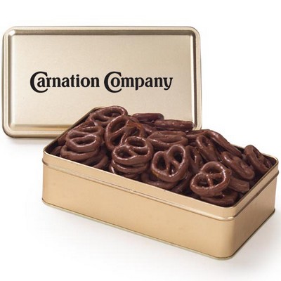 Large Rectangle Tin - Chocolate Covered Pretzels