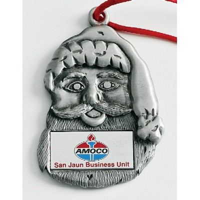 Marken Design Santa Face Cast Ornament w/ Silk Screened Plate