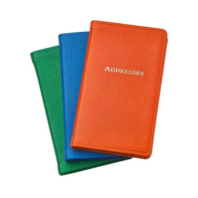 Pocket Address Book W/ Brights Leather Cover (3"x5")