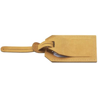 Nubuck Business Card Size Luggage Tags with Pull Through Strap