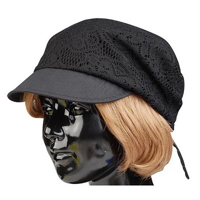 Ladies' Jacquard Mesh Fashion Hat w/ Bow Tie Closure