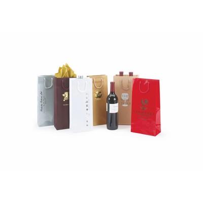 Gloss Laminated European Wine Shopping Bag (5-1/4"x 3-1/2"x 13")