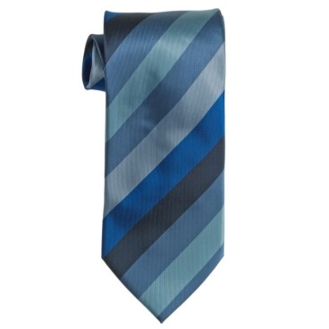 Stock Blue Striped Polyester Tie