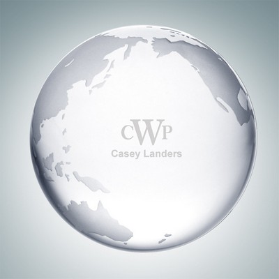 Clear Ocean Globe Optical Crystal Award (Large)