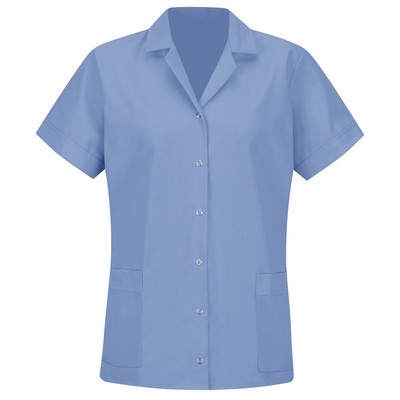 Red Kap™ Women's Smock Loose Fit Short Sleeve w/Gripper Front - Light Blue