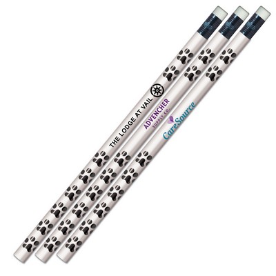 Black Paw Print Foil Pencils