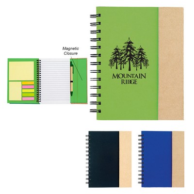 Spiral Notebook With Sticky Notes And Flags