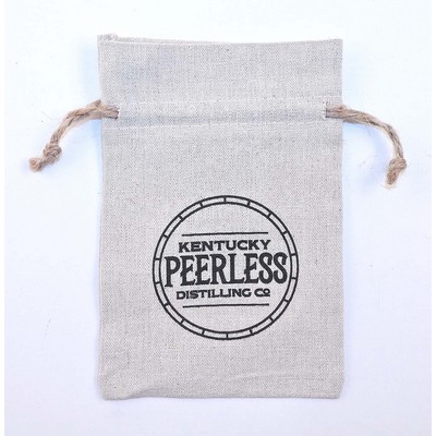 5"x7" Rebel Rough 100% Natural Cotton Bag w/Hemp Drawstring