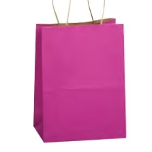 Chimp Aqua Blue Natural Smooth Paper Shopping Bag (8"x4 3/4"x10 1/2")