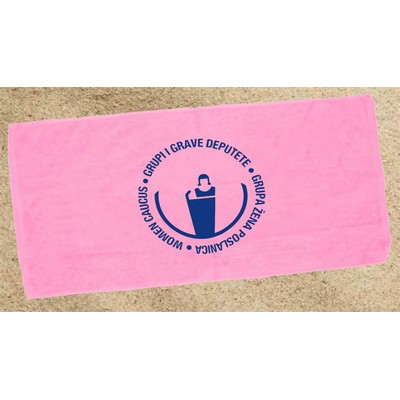 Velour Beach Towel 30X60 - Azalea (IMPRINTED)