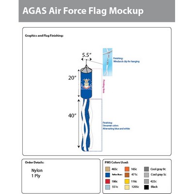 Air Force Windsocks 60x5.5 inch