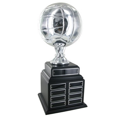 19" Silver Volleyball Perpetual Trophy w/8" Silver Ball