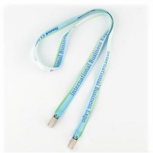 5/8" High Volume Double Bulldog Clip Dye Sublimated Lanyard