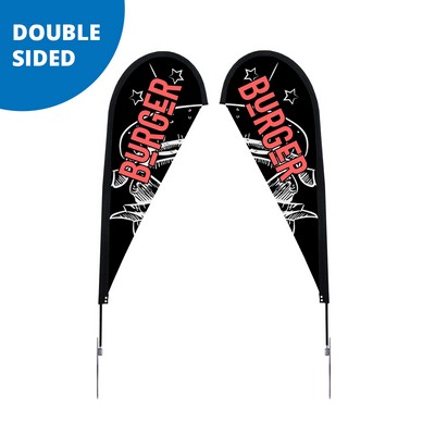 7' Teardrop Flag - Double Sided w/Spike Base (Small)