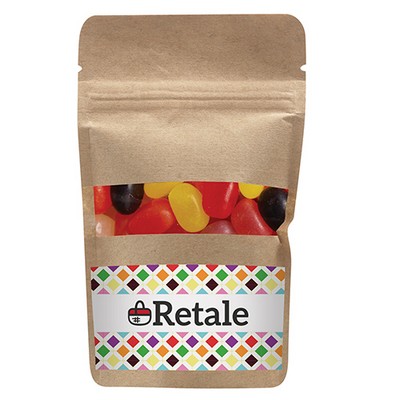 Resealable Kraft Window Pouch w/ Assorted Jelly Beans