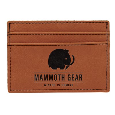 Leatherette Money Clip/Card Holder - Rawhide