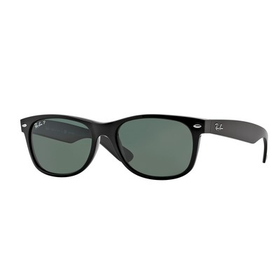 Ray-Ban® Black/Green Polarized™ New Wayfarer Sunglasses