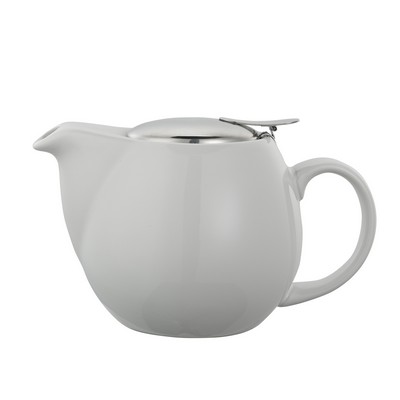 White Oval Ceramic Teapot (0.47 Liter)